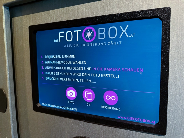 Fotobox mieten in Kärnten 2 interaktiver Touchscreen