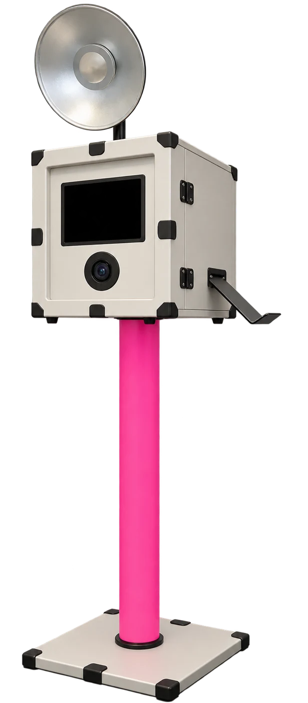 Fotobox Pinky mit pinker Säule