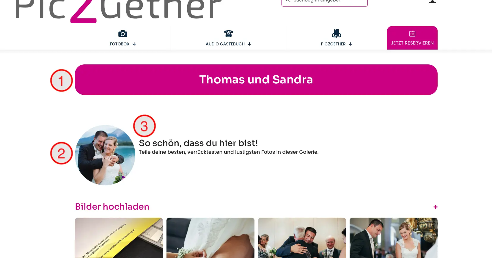 Bedienungsanleitung für Pic2Gether Buchung